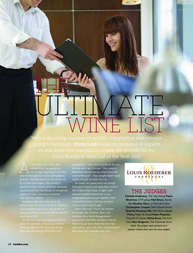 Imbibe Magazine July/Aug 2012 | The Ultimate Wine List | Christopher Cooper | Wine Writer