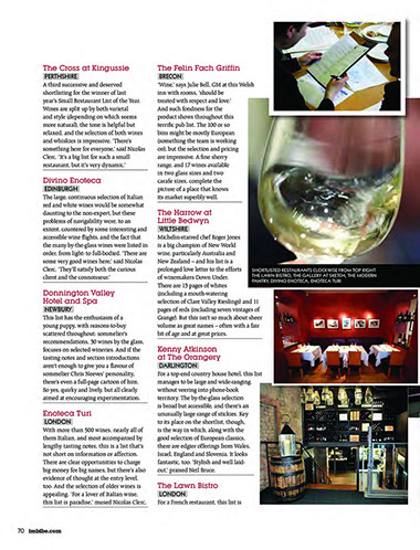 Imbibe Magazine July/Aug 2012 | The Ultimate Wine List | Christopher Cooper | Wine Writer